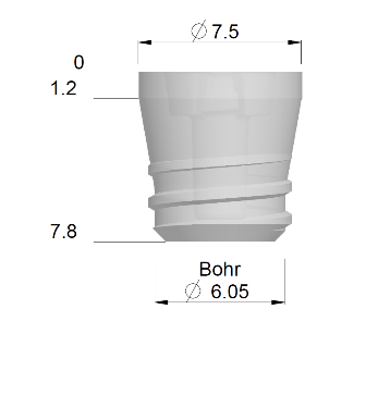 Implantat mehrteilig Large L06, IM-L-L06