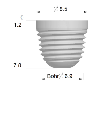 Implantat mehrteilig Oversize L06, IM-O-L06