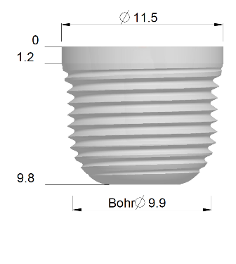 Implantat mehrteilig Oversize 3X L08, IM-3OX-L08