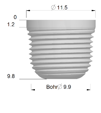 5611502 Implantat mehrteilig Oversize 3X L08, IM-3OX-L08