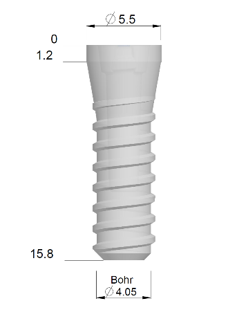 Implantat mehrteilig Regular L14, IM-R-L14