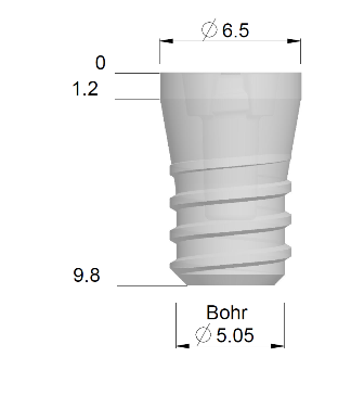 Implantat mehrteilig Wide L08, IM-W-L08