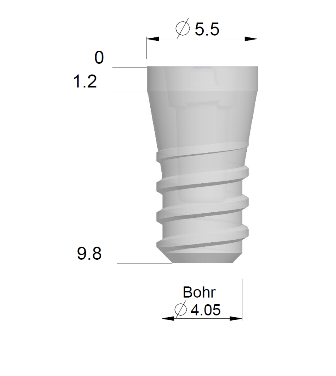 Implantat mehrteilig Regular L08, IM-R-L08