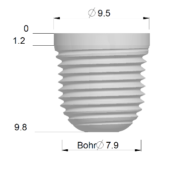 Implantat mehrteilig Oversize X L08, IM-OX-L08