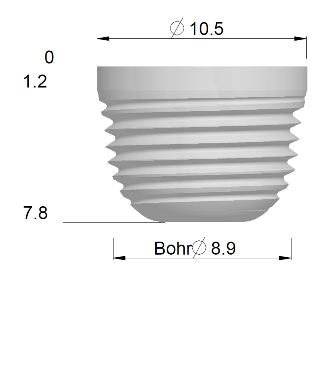 Implantat mehrteilig Oversize 2X L06, IM-2OX-L06