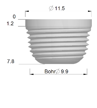 Implantat mehrteilig Oversize 3X L06, IM-3OX-L06