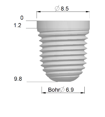 Implantat mehrteilig Oversize L08, IM-O-L08