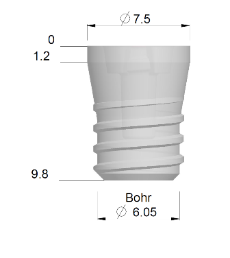 Implantat mehrteilig Large L08, IM-L-L08